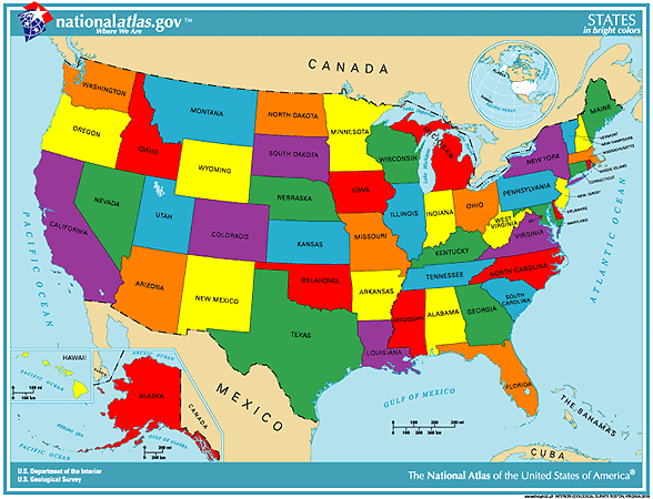 picture of a map of the United States