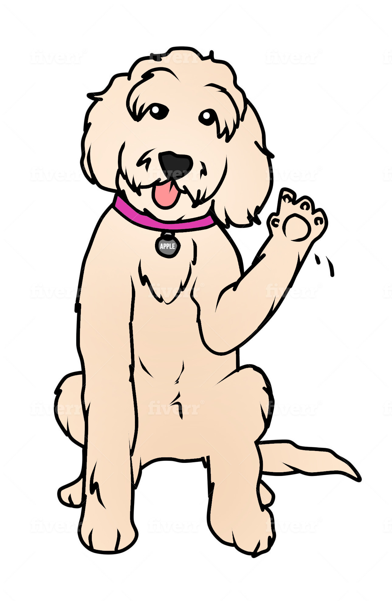 picture of Apple the Golden Doodle Waving bye