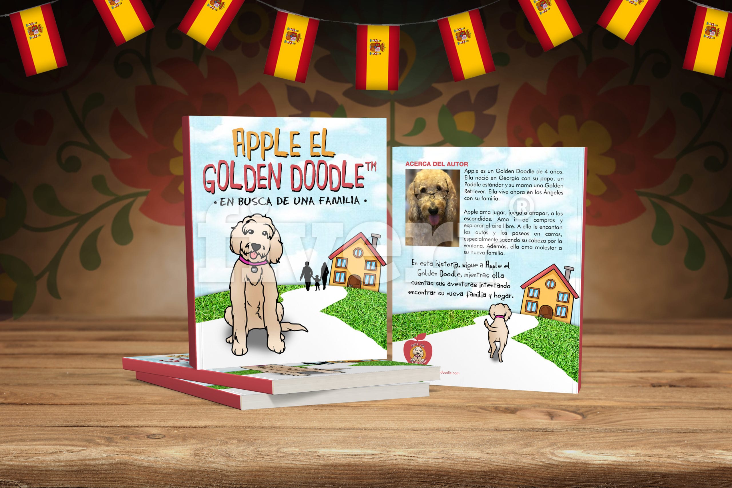 picture of apple the golden doodle spanish book cover