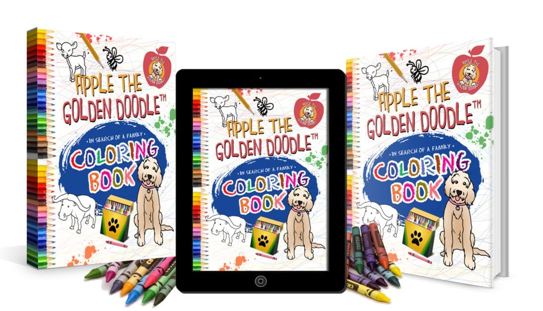 picture of apple the golden doodle Tri 3d coloring book